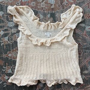 Pilcro Crochet Cream Knit Tank Top